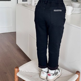 冬季儿童冬款黑色铅笔裤女童加厚加绒裤子宝宝保暖百搭修身小脚裤