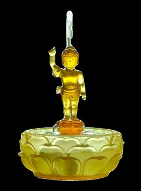 琉璃浴佛太子佛像工具套装九龙吐水莲花盆浴佛节用品流水摆件家用