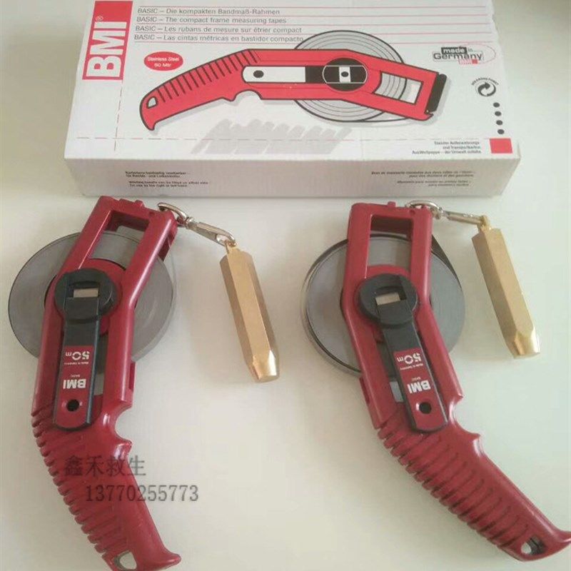 船用不锈钢量油尺测水尺5 10 15 20 30 50米白碳钢带铜坠手摇卷式