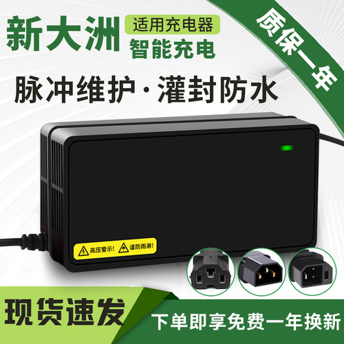 琳茵适用新大洲电动车电瓶充电器48V12AH60V20AH72V32A新国标