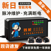 琳茵适用新日电动车电瓶充电器48V12AH60V20A72V通用新国标防触碰