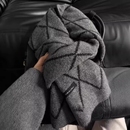 灰色高级感围巾2025新款 御寒韩系氛围感双面情侣针织围脖男 女冬季