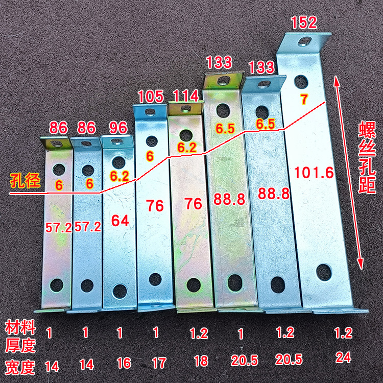 EI86 96 105 114 133 152横装双钩支架夹铁一套4条 变压器压铁