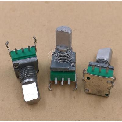 3脚 RK097N 密封/单联带支架电位器 B10K 带步进41C 柄长13MMF