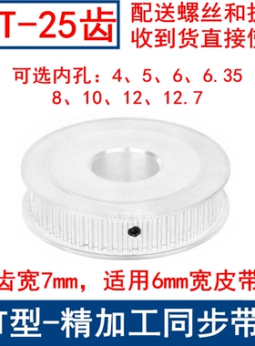 2GT25齿同步轮AF型两面平齿宽7内孔4 5 6 6.35 8 10同步带轮2GT60