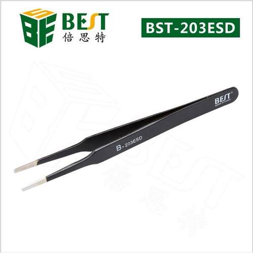 BEST-203ESD 优质钢化高级防静电抗算酸钢镊子