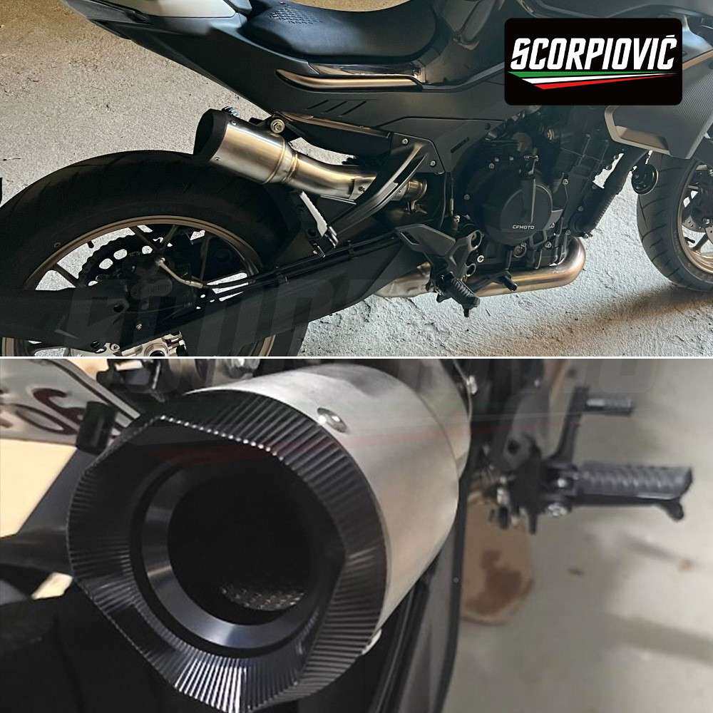 托机车气排管改装春风800IVO消NK不锈钢一体中尾段声器摩无损安装