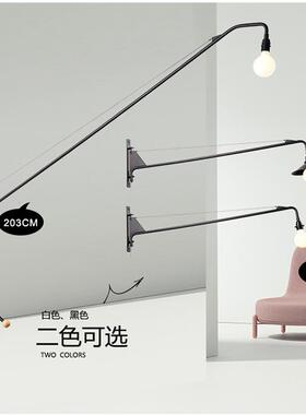 loft灯美式长复古杆灯客厅床头卧室灯创意个性76075壁铁艺摇臂悬