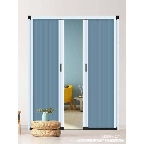 发无蜂巢折叠隔断帘推厨房轨防水拉门阳106卧室卫生间免台打孔隐