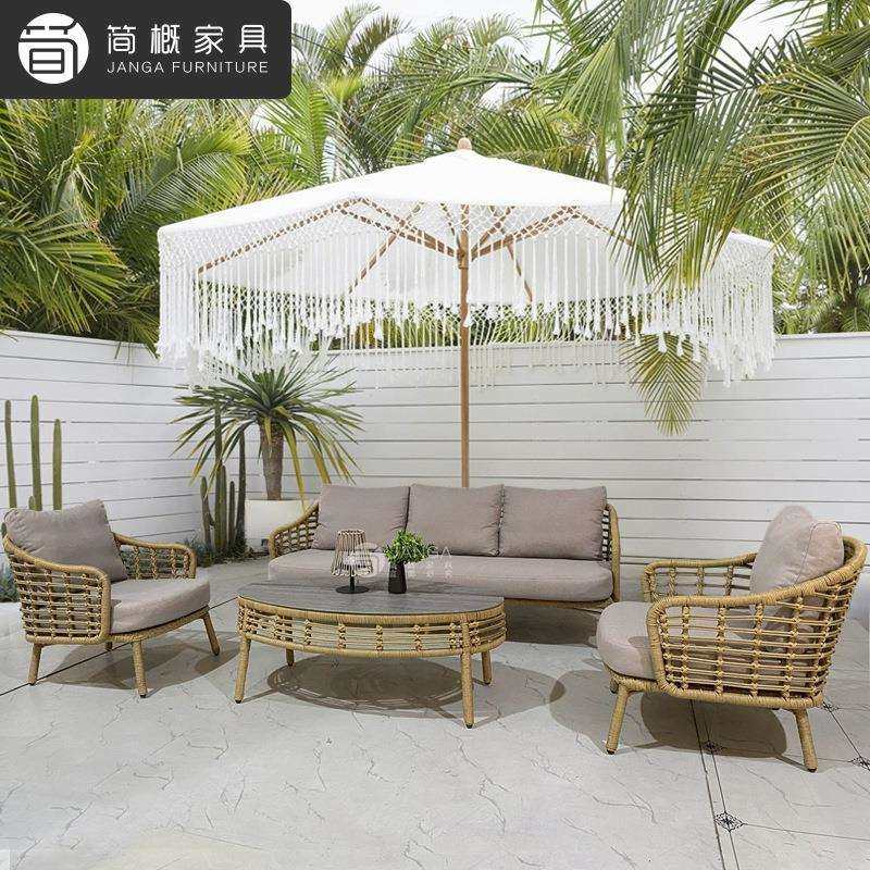 墅户12外别泳池藤编沙客发厅闲花园庭院家具民宿休防水防晒藤椅茶,住宅家具,户外沙发,淘宝优惠券,粉丝福利购,淘宝优惠卷