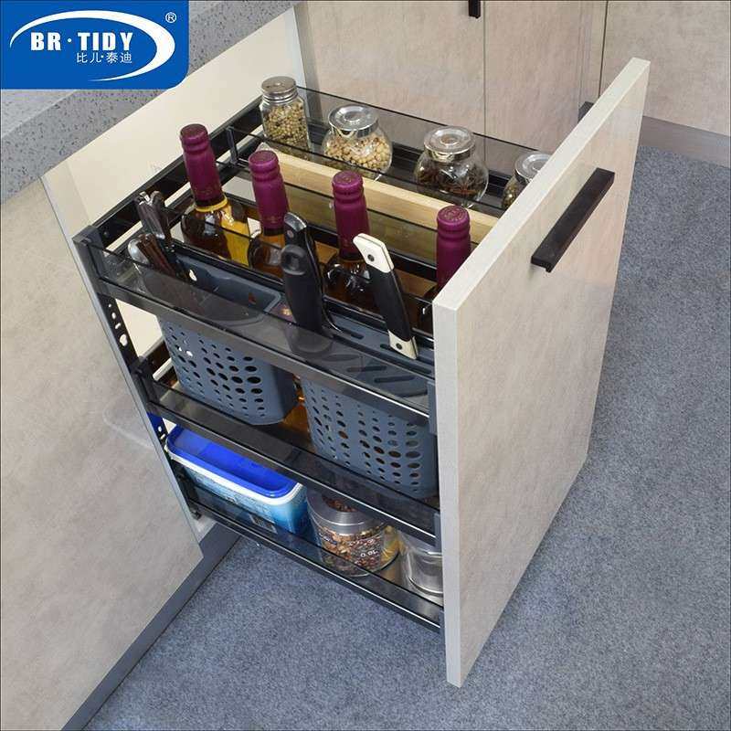 工拉厂置太空铝不锈钢拉篮厨橱柜拉篮房调味42瓶篮厨房物架,家装主材,拉篮,淘宝优惠券,粉丝福利购,淘宝优惠卷