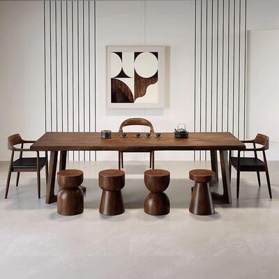 约实ETJ木厅茶桌原大板茶台办公室接待泡茶桌椅组合家用客泡简茶