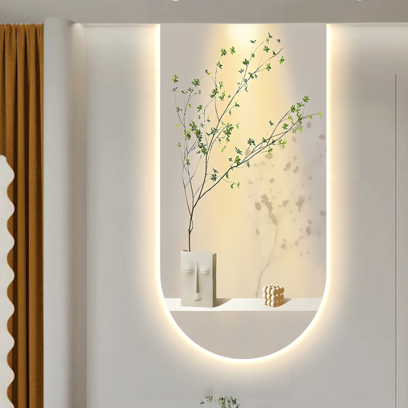 光影植物玄关装饰画北欧风艺术led发光灯画走廊过道挂画客厅壁画图片
