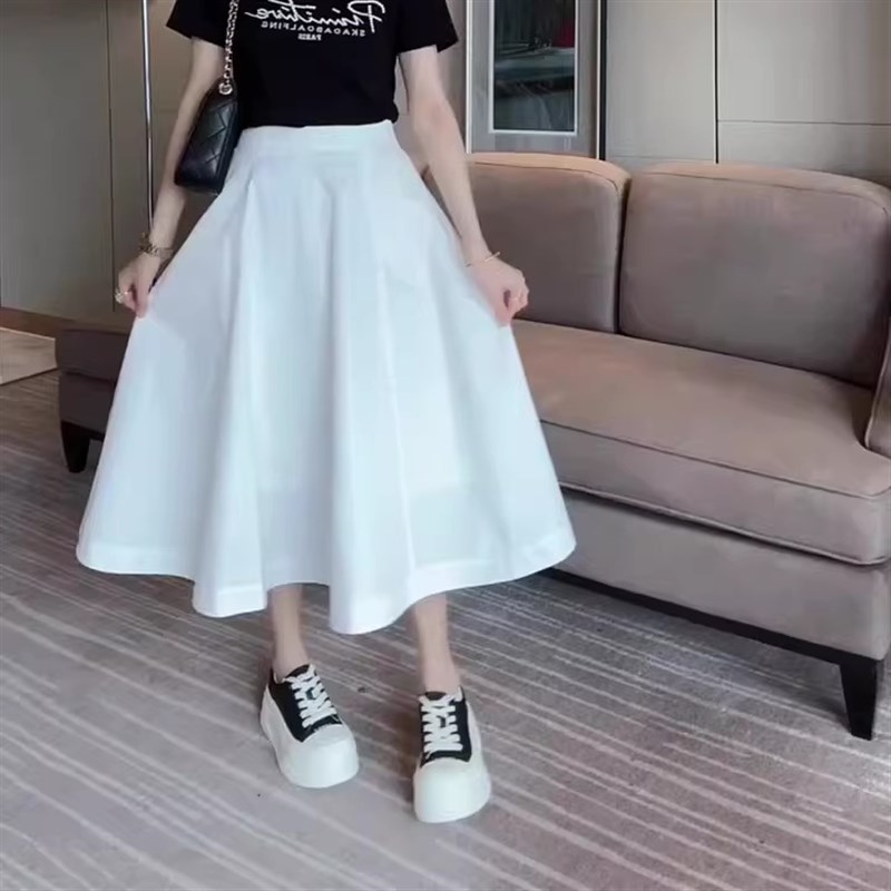 2025春季新款气质减龄白色高腰中长款西装半O身裙女简约百搭半身