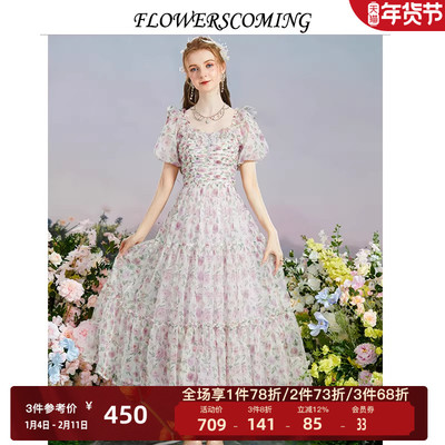 花儿开了2025夏季新款仙气连衣裙