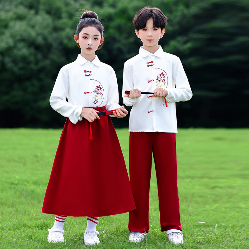 元旦儿童秋冬季大合唱中式表演服