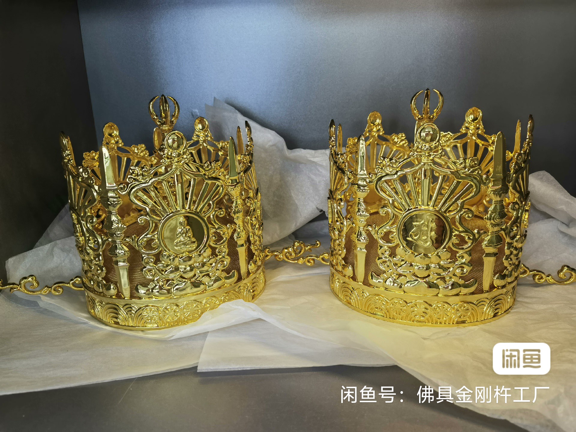 佛冠，镀金，镀真金，喜欢哪个款私聊哦实物非常精美 铜材质镀金