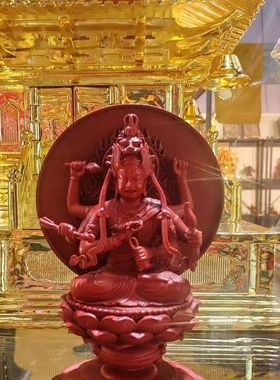 小爱染明王做旧红色尺寸约8厘米佛像寺庙家居佛堂摆放工艺品家用