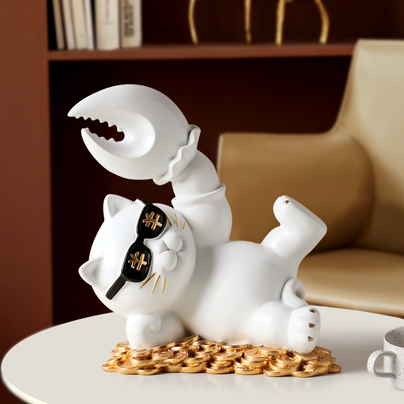 北欧轻奢招财猫摆件创意客厅酒柜电视柜家居装饰品开业乔迁礼物