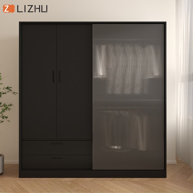 北欧大容量推拉门衣柜家用卧室小户型网红衣橱储物柜定制大衣柜