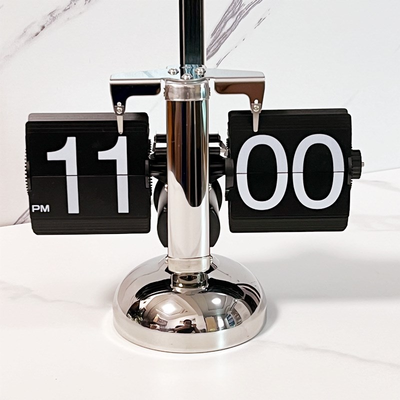 欧式复古天平翻页钟简约客厅钟表桌面座钟工艺品自动单脚翻叶时钟