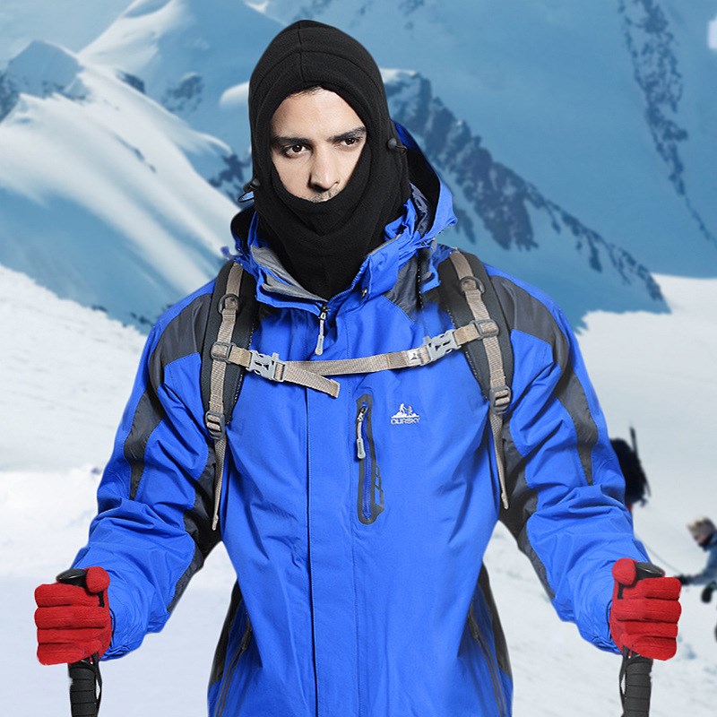 户外骑行面罩 加厚保暖摇粒绒护脸围脖 冬季运动滑雪面罩头套