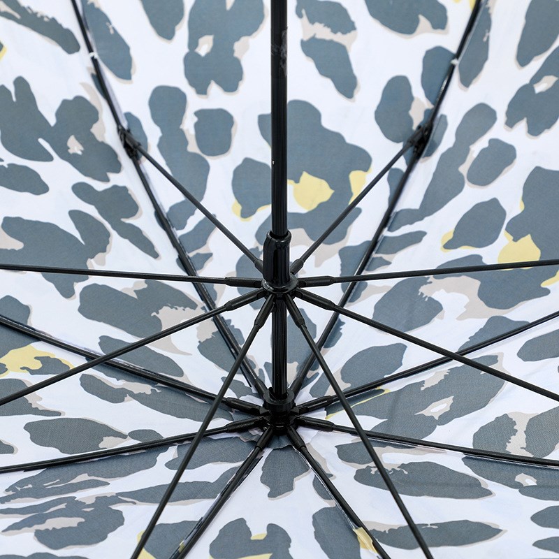 豹纹轻巧弯钩长柄伞 时尚创意直杆伞 伞具 日系学生雨伞女神