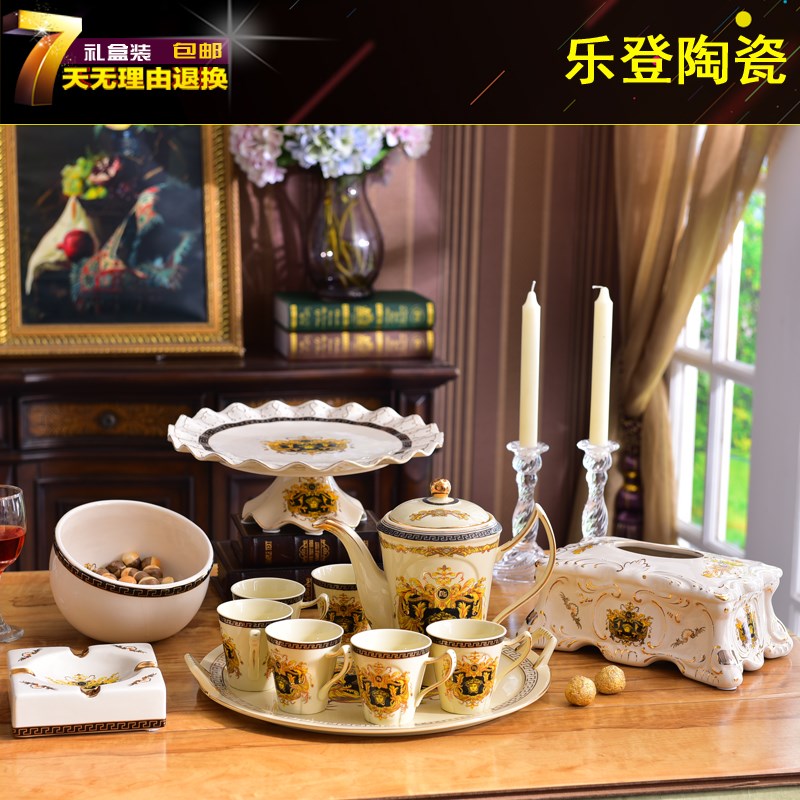 欧式茶具套装家用奢华宫廷带w托盘陶瓷咖啡杯英式下午茶杯茶壶花图片