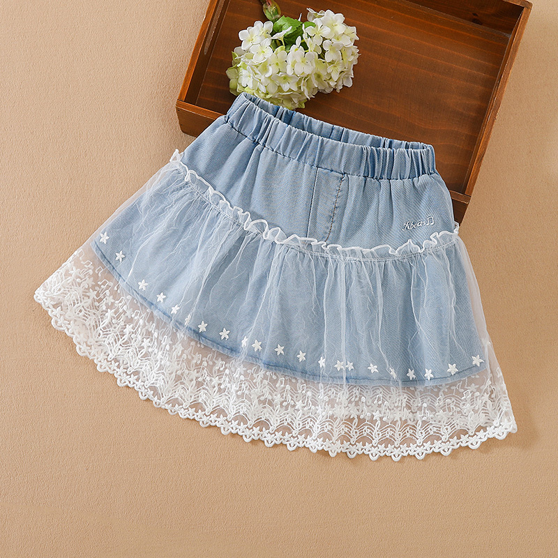 女童半身裙夏天薄款洋气儿童网红裙子爆款2021新款女孩牛仔裙纱裙