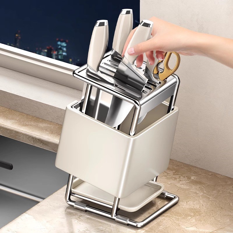 刀架置物架2025新款厨房台面刀座放菜刀架子多功能防锈刀具收纳架