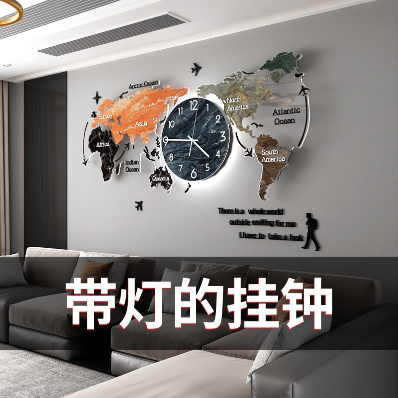 现代简约大气钟表挂钟客厅家用时尚轻奢静音时钟挂墙艺术创意装饰