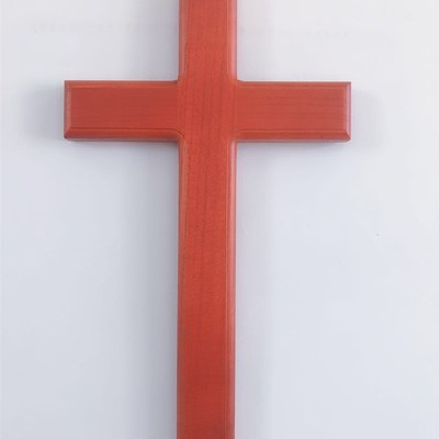 大十字架红木色十字架实木木质挂墙十字架家居摆件挂壁礼品46厘米