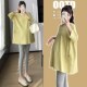套装 圆领T恤衫 2024春装 宽松大码 潮妈春秋打底套头上衣 新款 孕妇装