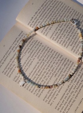 轻奢小众彩色天然石珍珠串珠项链时尚夏气质高级感简约颈链锁骨链