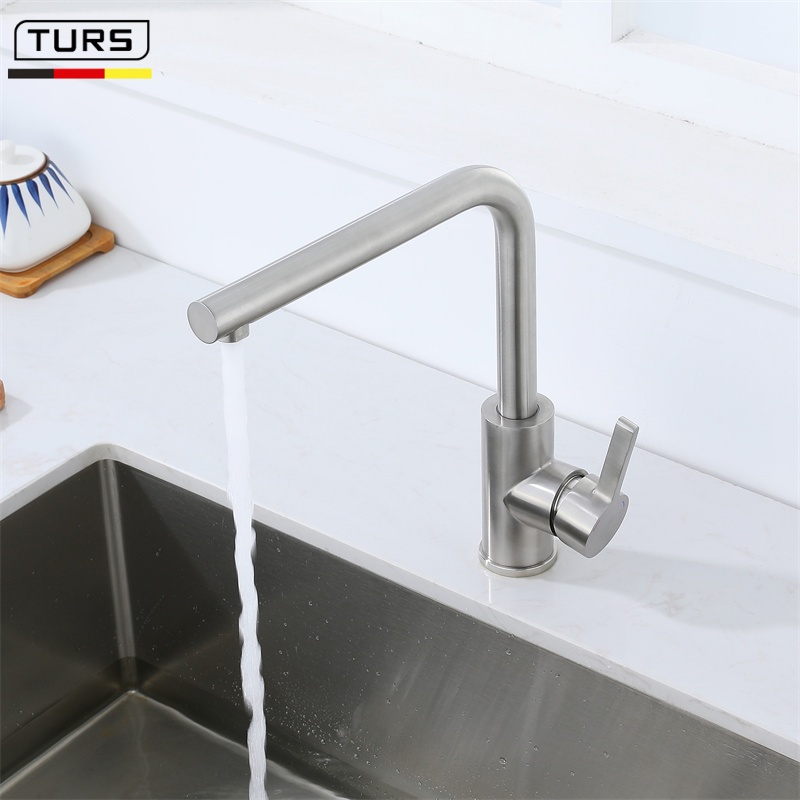德国枪灰色304不锈钢厨房冷热水龙头洗菜盆洗碗池洗衣池水槽龙头