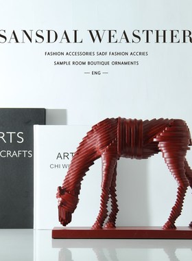 简约现代客厅茶几电视柜书房隔断玄关动物马软装饰品装饰摆件