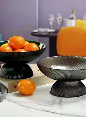 创意水果盘摆件北欧式客厅家用茶几套装玻璃糖果盘个性干果盆轻奢