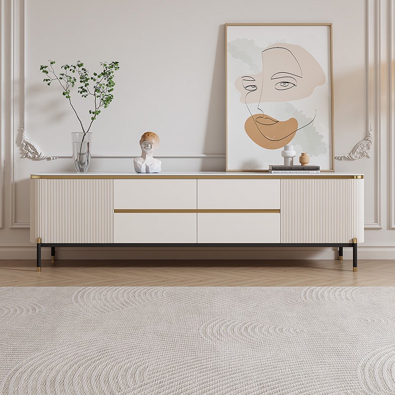 意式轻奢岩板电视柜茶几组合高级感客厅家用现代简约小户型落地柜