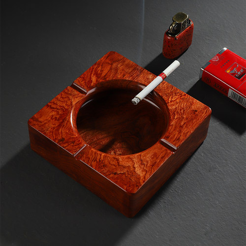 融匠 花梨木烟灰缸创意客厅家用中式个性复古实木质潮流烟缸防摔