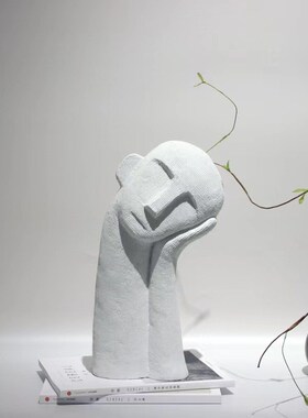 沉思男孩树脂摆件现代简约家居客厅样板房玄关桌面人物装饰品软装