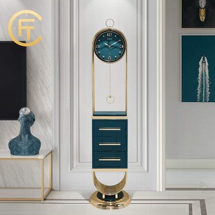胖匠客厅美式 落地钟轻奢北欧座钟摆件家用高档奢华别墅摇乔迁新居
