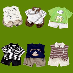 2025新款 男女童夏装 洋气宝宝儿童短袖 短裤 潮 套装 6件特惠组合