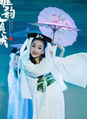 儿童节舞蹈伞小荷风采少儿古典油纸伞中小学生六一跳舞道具绸布伞