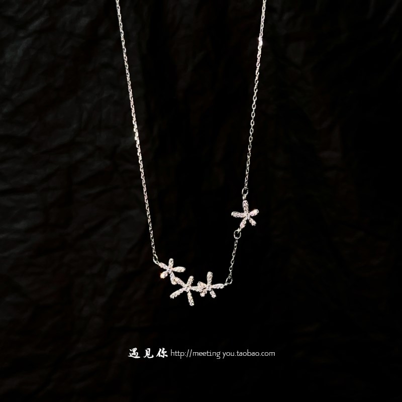 【浪漫不止】999纯银小花项链女轻奢小众高级感锁骨链送闺蜜礼物