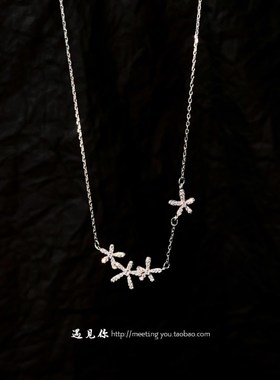 【浪漫不止】999纯银小花项链女轻奢小众高级感锁骨链送闺蜜礼物