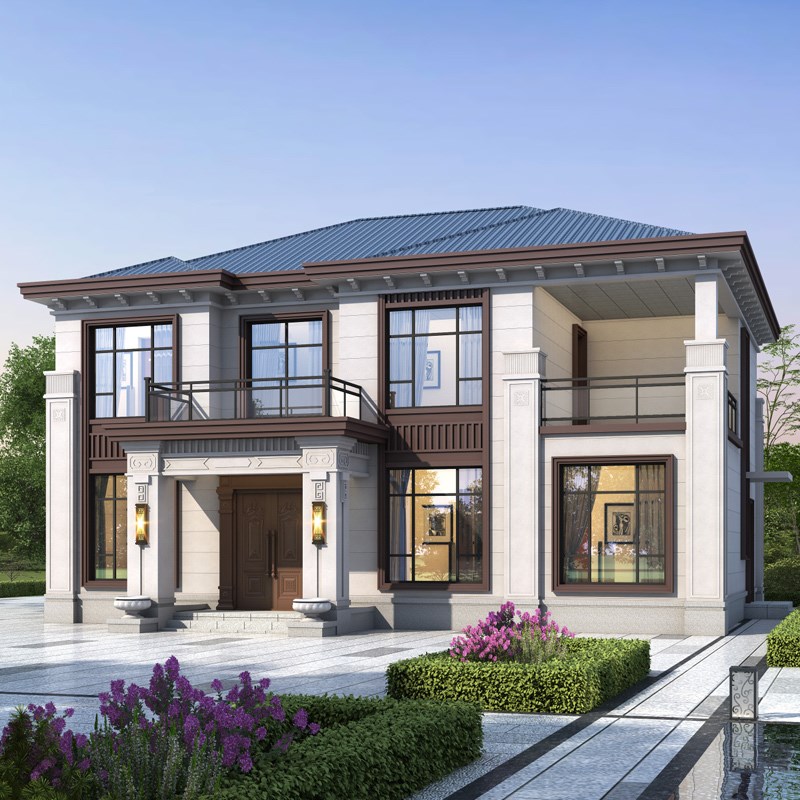 二层农村自建房子两层别墅设计图纸新中式网红苏式院子建房图2348