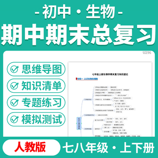 2025人教版初中生物期中期末总复习PPT课件讲义知识清单专项练习模拟试卷训练七八年级上下册学期电子版资料