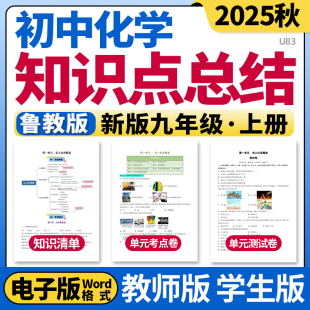2025新鲁教版初中化学九年级上册单元知识点清单归纳总结单元测试卷考点卷速记巧练初三电子版