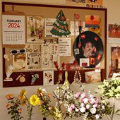 免打孔毛毡板软木板照片墙幼儿园展示墙留言板房间装 饰背景板学校