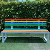 网红简约公园椅户外长椅庭院园林休闲座椅球广场小区防腐塑木条凳